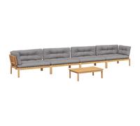 vidaXL Ensemble de 5 canapés de jardin en palettes avec coussins en acacia