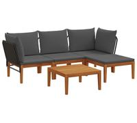 vidaXL, ensemble de 5 pièces en bois d'acacia massif et corde, style naturel