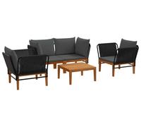 vidaXL, ensemble de 5 pièces en bois d'acacia massif et corde, style naturel