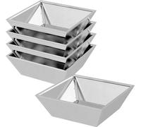 vidaXL - Ensemble de 5 pots de jardin, argentés, en acier inoxydable, 50 x 50 x 15 cm
