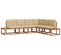 vidaXL : Ensemble de 6 assises de jardin en bois d'acacia massif et polyester