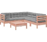 vidaXL Ensemble de 6 canapés de jardin avec coussins en bois massif de Douglas