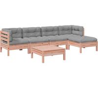 vidaXL Ensemble salon de jardin modulable 6 pièces bois massif sapin de Douglas avec coussins