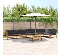 vidaXL Ensemble de 6 canapés de jardin en palettes avec coussins en acacia
