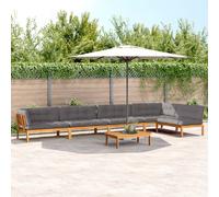 vidaXL Ensemble de 6 canapés de jardin en palettes avec coussins en acacia
