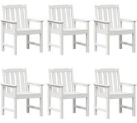 vidaXL Ensemble de 6 chaises de jardin en polyéthylène blanc 65,5 x 59 x 88 cm