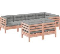 vidaXL Ensemble de 7 canapés de jardin avec coussins en bois massif de Douglas