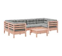 vidaXL Salon de jardin modulable 7 pièces avec coussins – bois massif de Douglas