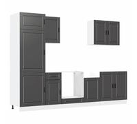 vidaXL Ensemble de 7 meubles de cuisine Porto – Bois d'ingénierie – Noir