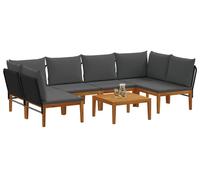 vidaXL : Ensemble de 7 pièces en bois d'acacia massif et corde, style naturel