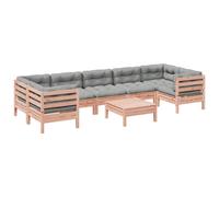 vidaXL Ensemble de 8 canapés de jardin avec coussins en bois massif de douglas
