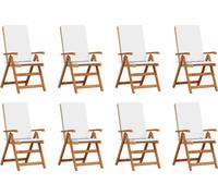 vidaXL Ensemble de 8 chaises de jardin marron et blanc 57 x 71,5 x 104 cm