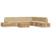 vidaXL : Ensemble de 8 coussins de sol pour extérieur, en polyester, de couleur blanche