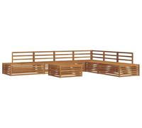 vidaXL : Ensemble de 8 pièces pour salon de jardin en bois d'acacia massif, finition naturelle