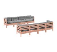 vidaXL Ensemble de 9 canapés de jardin avec coussins en bois massif de douglas