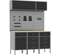 Set de 8 pièces de banc de travail en acier noir