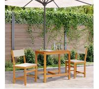 vidaXL Ensemble de meubles de balcon 3 pièces avec coussins en bois massif d'acacia