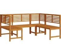 vidaXL Ensemble de bancs de jardin 3 pièces Marron Bois massif Acacia