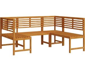 vidaXL Ensemble de bancs de jardin 3 pièces Marron Bois massif Acacia