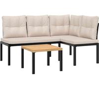 vidaXL Ensemble de bancs de jardin 3 pièces noir Acier revêtu par poudre