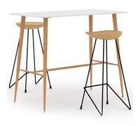 vidaXL Ensemble de bar 3 pcs Blanc