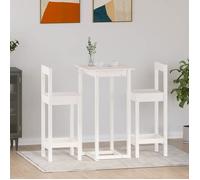 vidaXL Ensemble de Bar 3 pcs Ensemble de Meubles de Bistro Meubles de Salle à Manger Cuisine Mobilier de Pub Intérieur Blanc