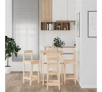 vidaXL Ensemble de bar 5 pcs Bois de pin massif3124742 Bois G