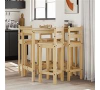 vidaXL Ensemble de bar 5 pcs Bois de pin massif3217072 Bois G