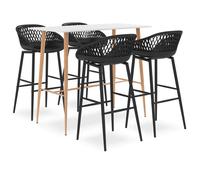 VidaXL Ensemble de bar 5 pcs Blanc et Noir