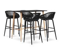 vidaXL Ensemble de bar 5 pcs Table et chaises de bistrot Noir