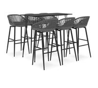 vidaXL Ensemble de bar 7 pcs Noir et gris