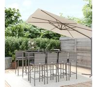 vidaXL Ensemble de bar 9 pcs Gris