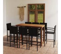 vidaXL Ensemble de bar 9 pcs Noir