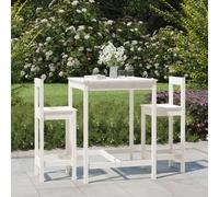vidaXL Ensemble de bar de jardin 3 pcs blanc - Bois de pin massif