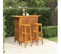 vidaXL Ensemble de bar de jardin 3 pièces en bois massif d'acacia