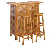 vidaXL Ensemble de bar de jardin 3 pièces en bois massif d'acacia