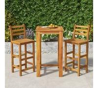 vidaXL Ensemble de bar de jardin 3 pièces en bois massif d'acacia