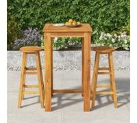 vidaXL Ensemble de bar de jardin 3 pièces en bois massif d'acacia