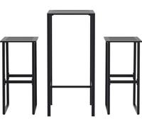 vidaXL Ensemble de bar de jardin 3 pièces Acier thermolaqué noir