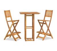 vidaXL Ensemble de bar de jardin 3 pièces en bois massif d'acacia