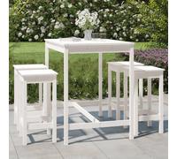 vidaXL Ensemble de bar de jardin, 5 pcs - Blanc