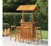 Ensemble de Bar de Jardin 5 pcs Mobilier de Patio Table et Tabourets de Bistrot Meubles de Terrasse Extérieur Bois 3116007