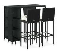 vidaXL Ensemble de bar de jardin 5 pcs - Résine tressée Noir