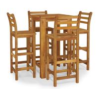 vidaXL Ensemble de bar de jardin 5 pièces – Table et chaises avec repose-pieds – Bois d'acacia