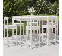 vidaXL Ensemble de bar de jardin 7 pcs - Blanc bois de pin