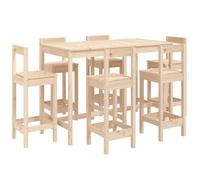 vidaXL Ensemble de bar de jardin 7 pièces en pin massif