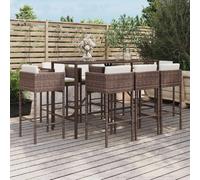 vidaXL Ensemble de bar de jardin 9 pcs - Marron