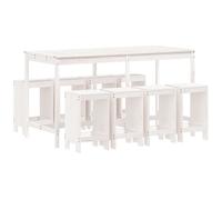 vidaXL Ensemble de bar de jardin 9 pièces blanc pin massif