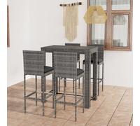 vidaXL Ensemble de bar d'extérieur 5 pcs avec coussins - Gris