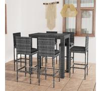 vidaXL Ensemble de bar d'extérieur 7 pcs Gris
